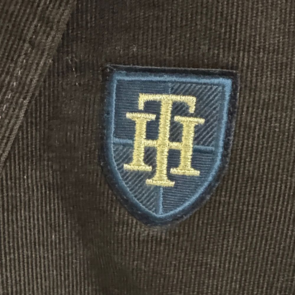 Tommy Hilfiger Women's Dark Brown Logo Crest Corduroy Blazer size 2 Academia - Picture 3 of 13
